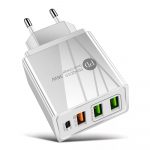 Travel mains charger 4x USB socket adapter